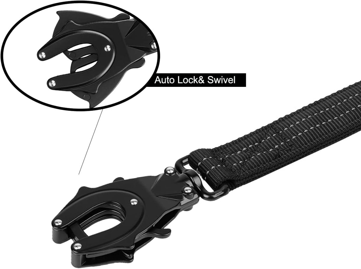 Tactical Dog Leash with Quick-Release Metal Clasp - 4 FT / Reflective Black - image 4