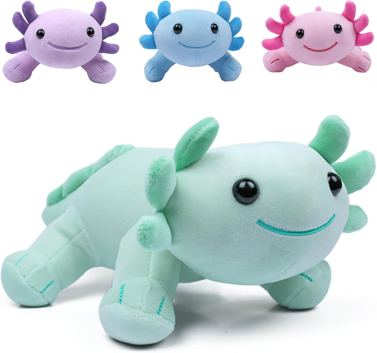 Axolotl Plush Toy, 10.8” Soft Cute Axolotl Stuffed Cotton Plush Pillow Kawaii Salamander Animal - Green