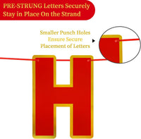 Pre-Strung Happy Birthday Banner - Red - image 4