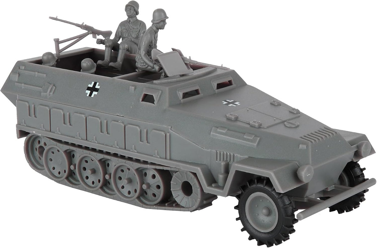 BMC Classic Toy Soldiers WW2 German Hanomag halftrack in gray plastic, 1:32 scale