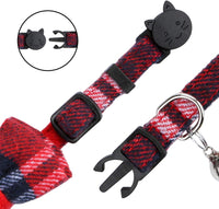 Faleela Breakaway Cat Collar with Bells - Red bow+bandana - image 3