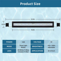 DaToo LED Aquarium Light Full Spectrum Fish Tank Light with Dimmer - 20~24 Inch - image 2