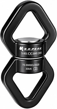 S.E.PEAK black anodized aluminum 35kN swing swivel with 360 degree rotation - view 5