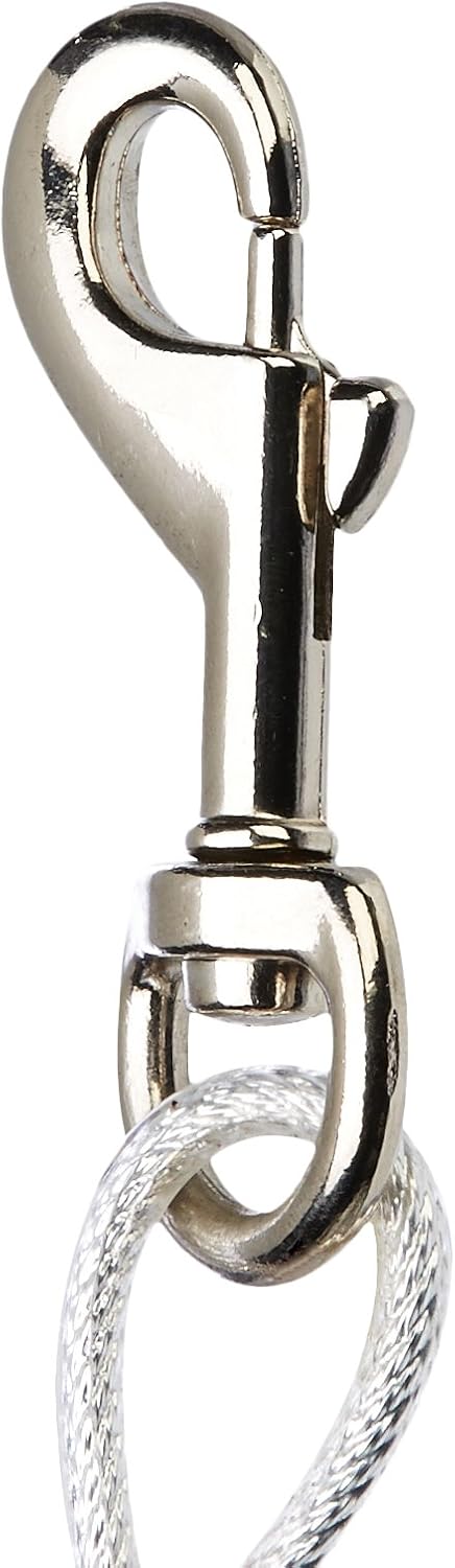 Amazon Basics Rust-Free Steel Wire Tie-Out Cable for Large Dogs up - White / 25 Feet (Pack of 1) - image 3