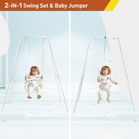 FUNLIO 2 in 1 Baby Jumper and Swing with 4 Sandbags - White - image 2