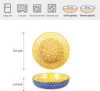Selamica Ceramic Cat Bowls Set of 6 - 5.6 Inch, Set of 4 / Assorted Colors - image 2