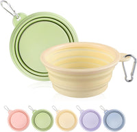 Collapsible Dog Bowls 2-Pack - 12 OZ Macaron Yellow and Green