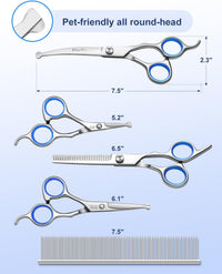 6-in-1 Dog Grooming Scissors - Blue 6 in 1 - image 2