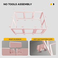 Clear Acrylic Plastic Dog Playpen - Clear Dog Play Pen - Easy Assemble Acrylic Dog Playpen - Puppy Playpen, Cat Playpen, Small Animal Playpen, Dog Play Pen Indoors (Pink-30.3" H, 8PCS)