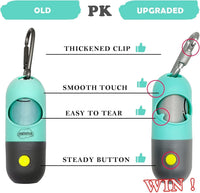 Dog Poop Waste Bags Holder with LED Flashlight - 1 Count (Pack of 2) / Mint Green - image 3