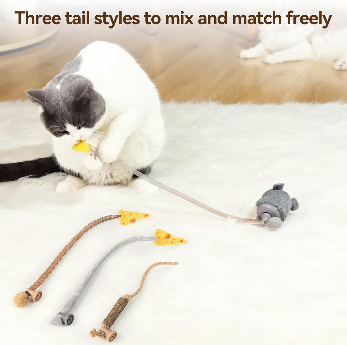 Migipaws Interactive MigiMouse Cat Toy 360° Rolling & Spin with Mesh - refill pack - image 3