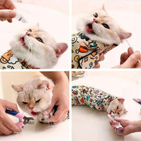 Magic Cat Wrap for Cutting Nails & Grooming, Self Adherent Fabric Wrap for Cats, Multi Functional Pet Grooming Towel Blanket, Wrap Snug and Groom for Cats, 17.7in, Under 9 Ibs