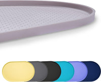100% Waterproof 0.5" Raised Edge BPA Free Silicone Dog Food Mat - 32x24x1.0 Inch / Dove