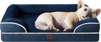 EHEYCIGA Orthopedic Dog Bed for Medium Dogs, Waterproof Memory Foam Medium Dog Beds with Sides, Non-Slip Bottom and Egg-Crate Foam Pet Couch Bed with Washable Removable Cover, Navy