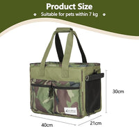 Cat Carrier Bag, Foldable Pet Bag Airline Approved, Pet Travel Carrier for Medium Cats Small Cats Dogs, Sturdy Transport Carriers Long Trips(Green)