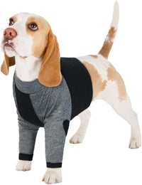 Lelepet black dog front leg sleeve, size M, with elbow pads and back zipper