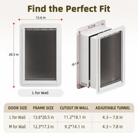 URSPET Medium Dog Door for Wall, 3-Flap Insulated, Steel Frame - White / Medium / For Wall - image 2