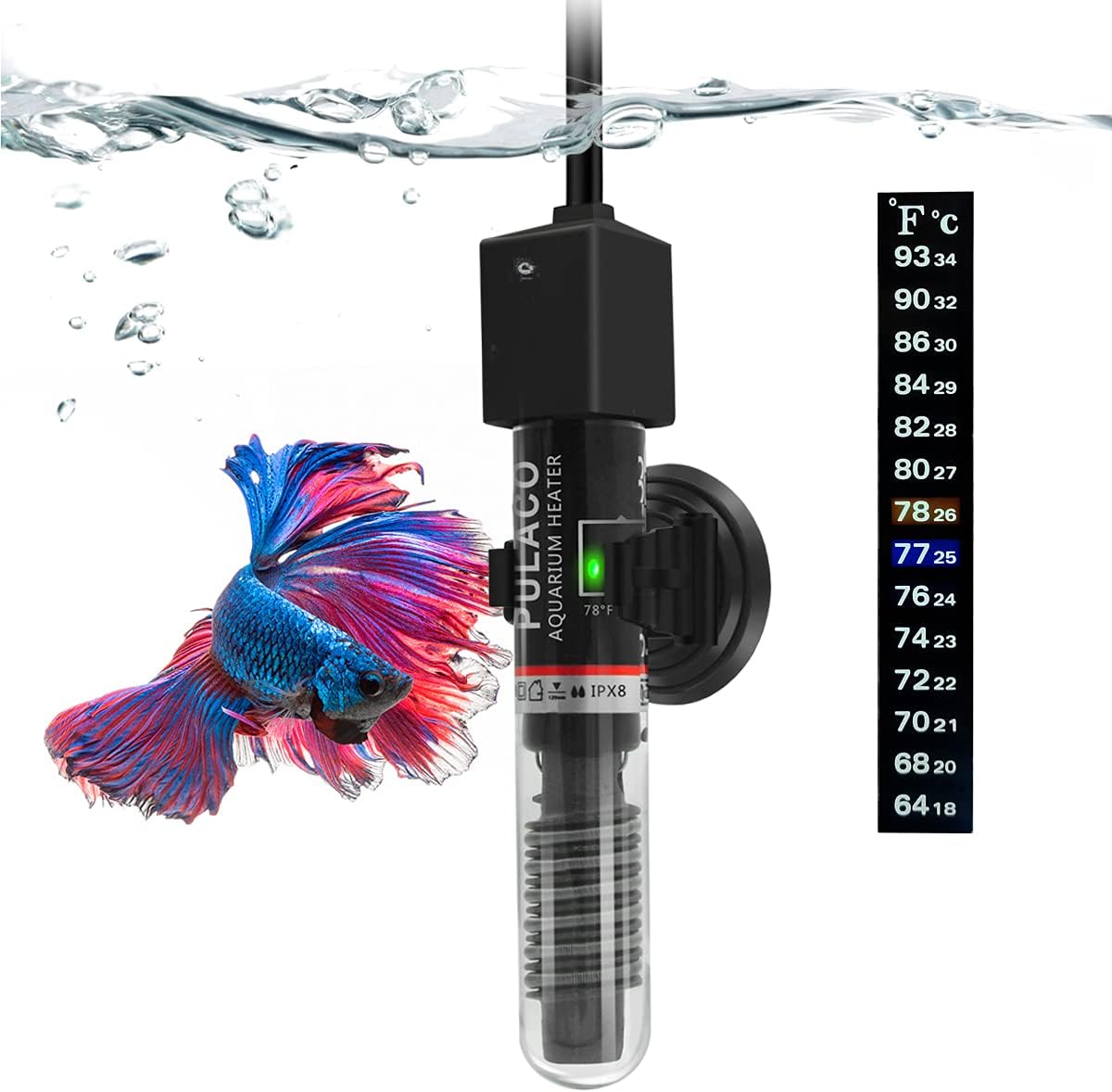 25Watt Mini Aquarium Heater, Submersible Betta Heater – Essentials for Fish