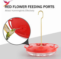 2 Pack 16 oz Saucer Hummingbird Feeders for Outdoors - Pure Red / 1-Feeder Set - image 2