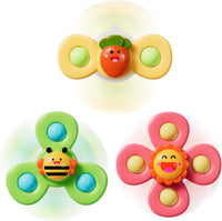 LiKee Strong Suction Cup Fidget Rotating Sensory Bath Toys for Baby - Sun