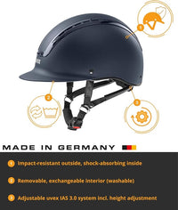 uvex suxxeed Active Horse Riding Helmet for Women & Men, Navy, S-M - Adjustable & Excellent Ventilated Helmet