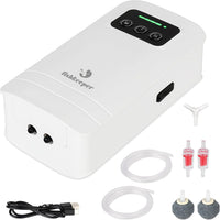 fishkeeper Battery Powered Aquarium Air Pump - L(6W-6000mAh for 10-210Gal)
