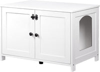 HOOBRO Litter Box Enclosure - White / 31" L x 17.5" W x 19.7" H