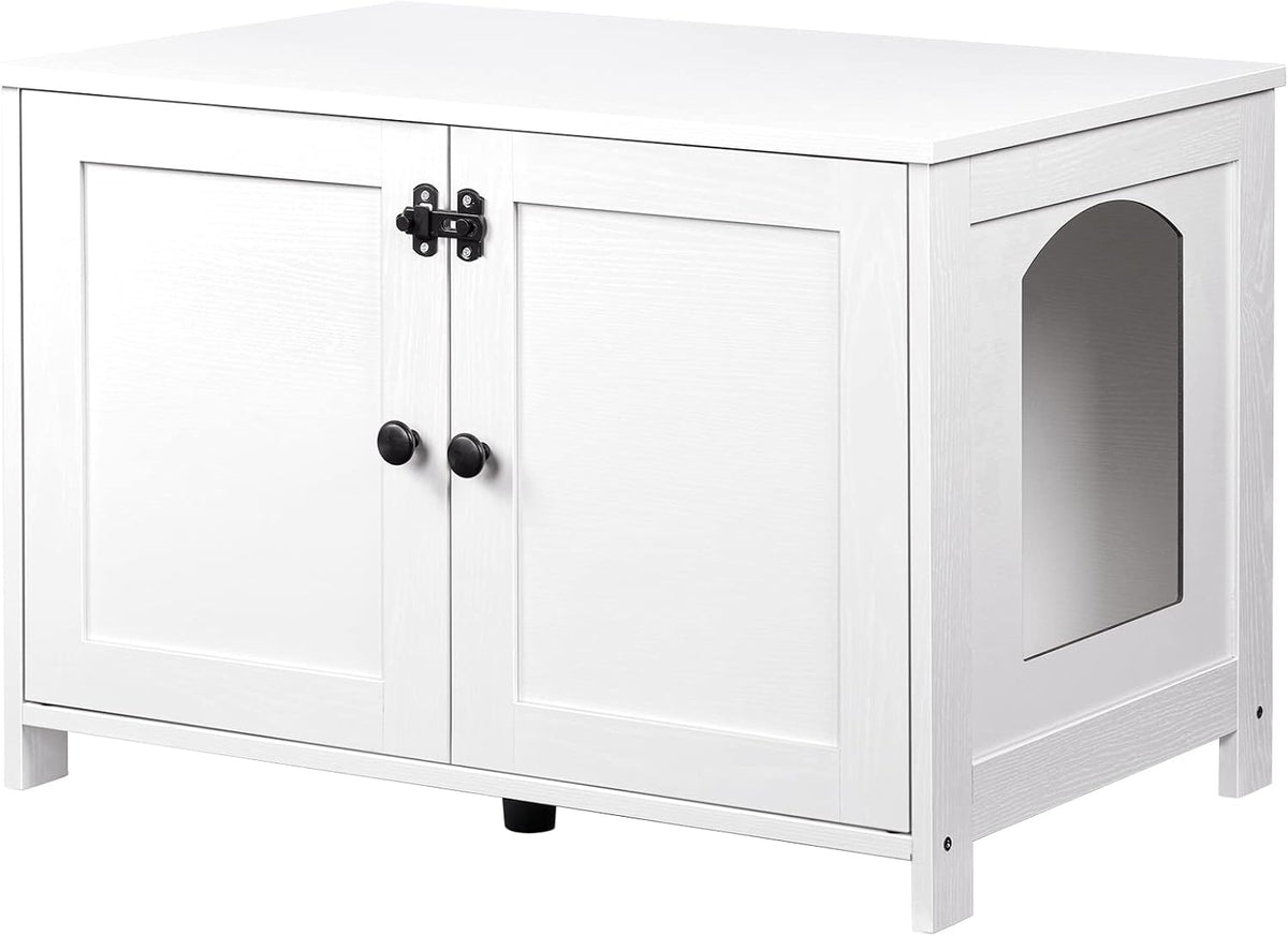HOOBRO Litter Box Enclosure - White / 31" L x 17.5" W x 19.7" H