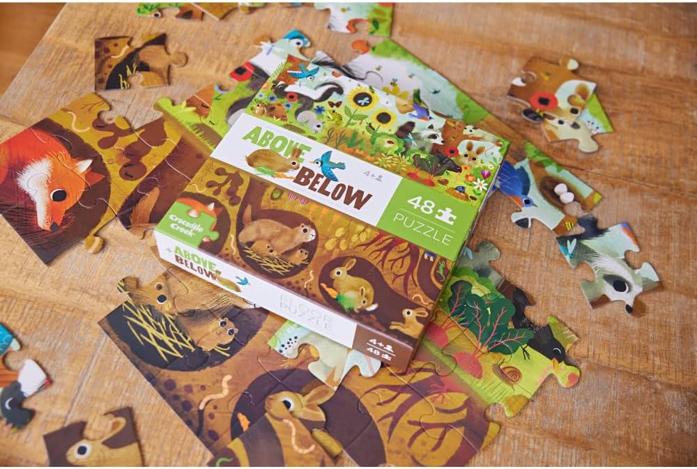 Crocodile Creek Above and Below 60 piece floor puzzle for kids with backyard insects and animals - view 3