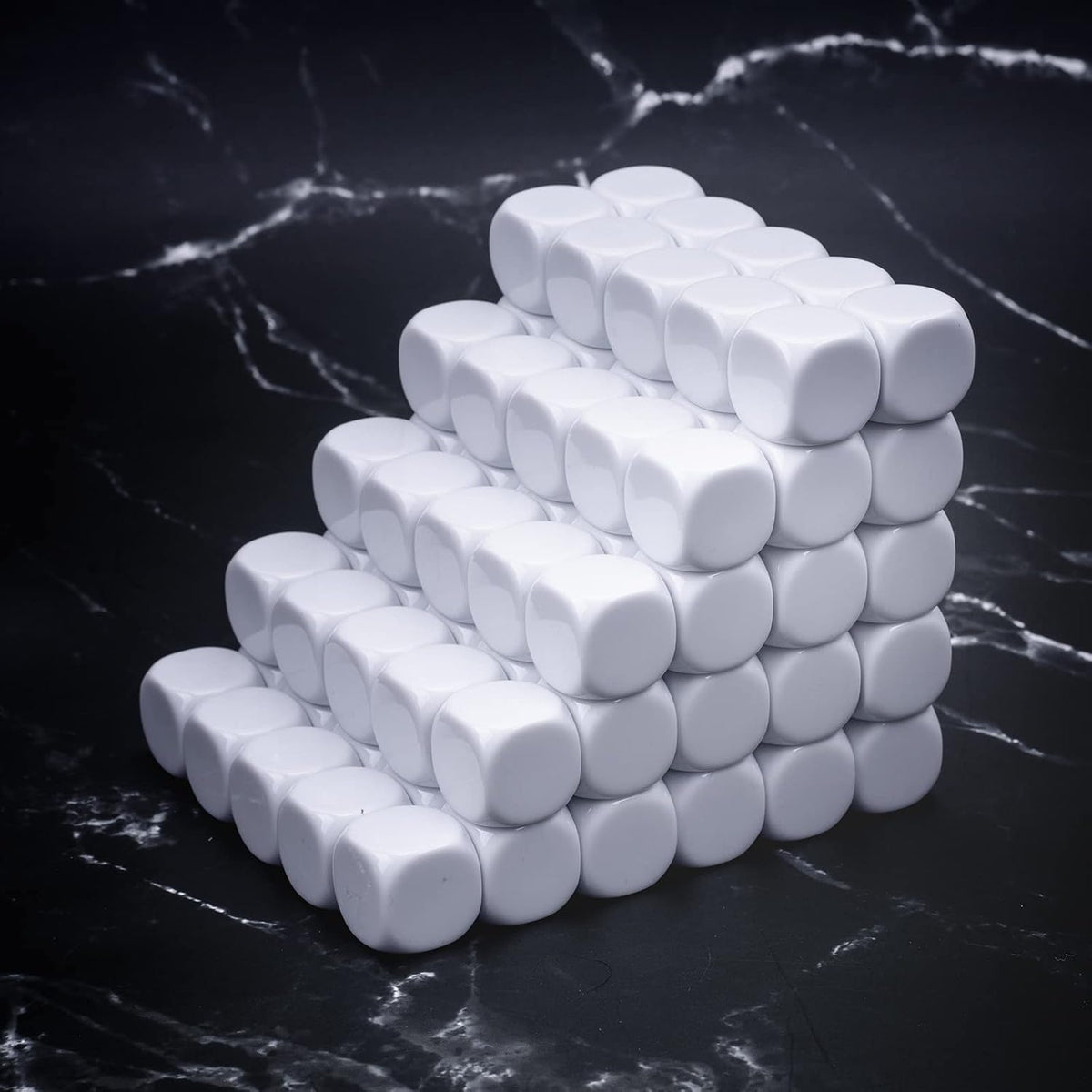 22MM Rounded Blank Six Sided Dice Lianshi Teaching Created Sesources - 100Pcs / White - image 4