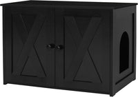 Cat Litter Box Enclosure, Hidden Litter Box Furniture - Black