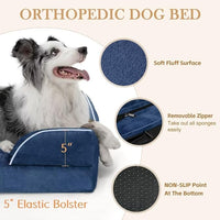 Comfort Expression PV Washable Jumbo Dog Bed for Extra Large Dogs, Waterproof Orthopedic Dog Beds, Jumbo Breed Pet Sofa Couch with Removable Cover & Non-Slip Bottom(Navy Blue)