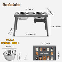Metal Raised Dog Bowl Stand for Large and Medium Dogs - Height-10inch / Gray-L - image 3
