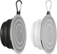 Collapsible Dog Bowl, with Lids - Small / Black+White