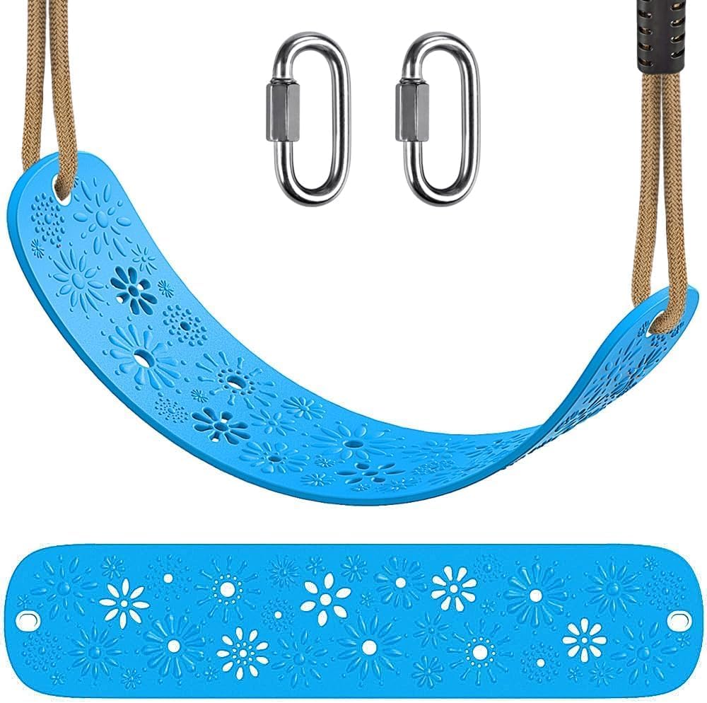 SELEWARE Black High Back Full Bucket Toddler Swing Seat w/Adjustable - Blue Swing Seat (1 Pack)