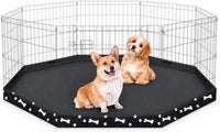 PEEKABOO Foldable Rustproof Dog Playpen with Door, 8 Panels 24"H – Essentials for Dogs - Only Octagonal Printed Bottom Pad