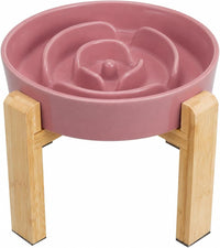 Elevated Slow Feeder Dog Bowl - Pink / 3.2 Cups