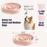 Ceramic Slow Feeder Dog Bowl - Pink - image 2