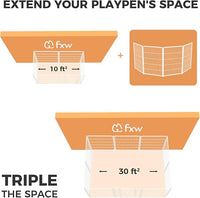 FXW Homeplus Unleashed Indoor Dog Playpen - Stress-Free and Safe Play, Heavy Duty 40 Inch 4 Wire Panels Dog Pen for Medium and Large Dogs, White│Patented