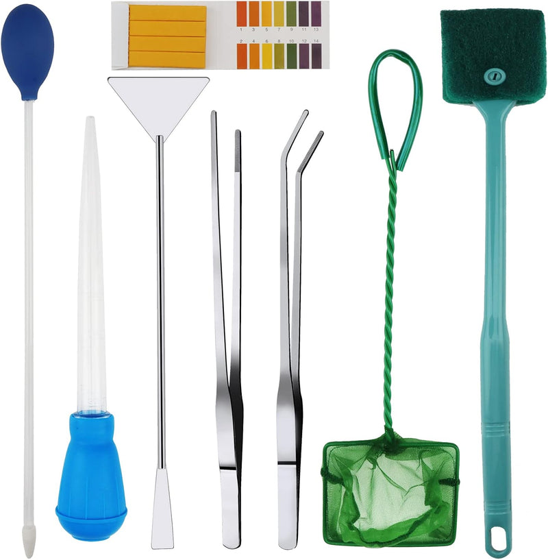 Fish Tank Cleaning Tools, Feeder Tools Kit - Cleaning Tools 8pcs