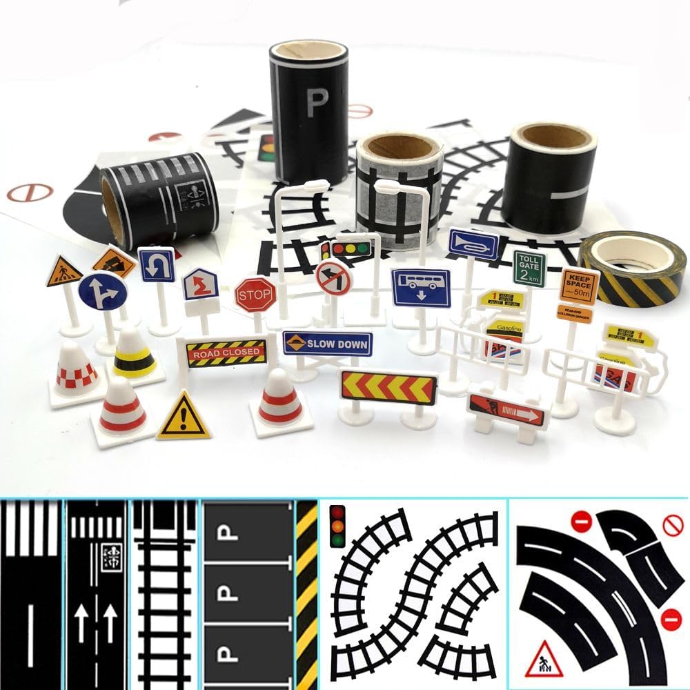Road Tape for Toy Cars & Trains Black Track 3 Rolls Road Tape 197