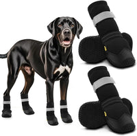 Dog Boots Waterproof Dog Shoes for Medium Large Dogs - Light Black / Width 2.16 in