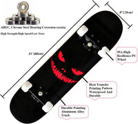 Skateboards for Beginners Kids Boys Girls and Adults, 31''x8'' - Scary Smile - image 3