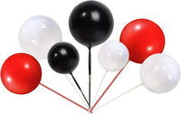 ZHUOWEISM ball cake toppers, 24 mini balloon picks in blue, gold and white - view 24