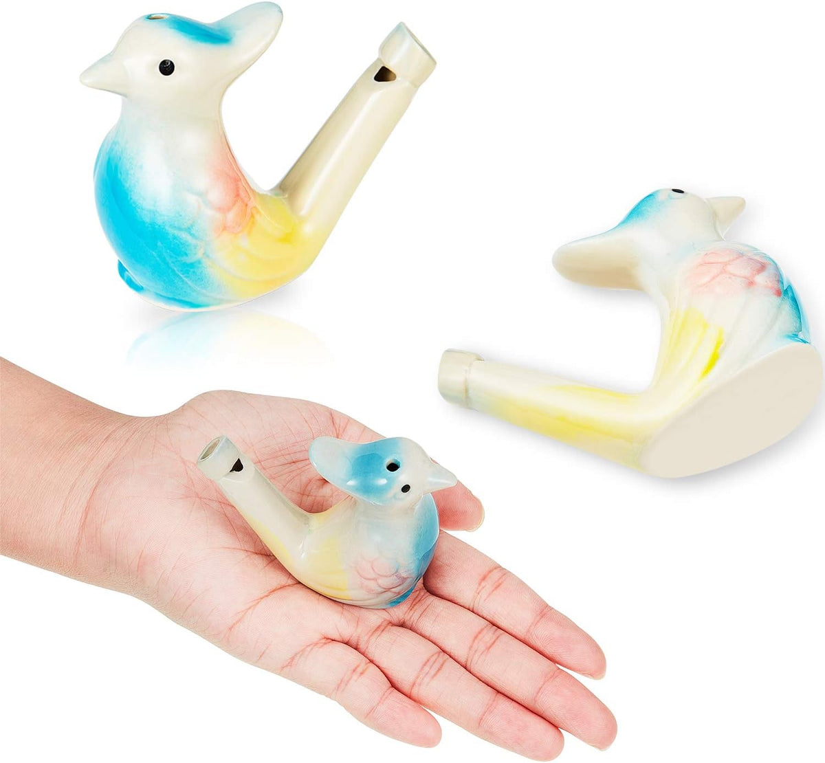 Gejoy 6 Pcs Bird Water Whistles Ceramic Bird Call Warbling Water - 6 / Timeless - image 3