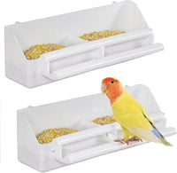Pawfly 2 Pack Bird Feeder for Cage Hanging Plastic Feeder with Hooks - 2 PC