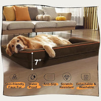 Small Dog Bed Orthopedic Washable Cat Bed Memory Foam Couch Sofa Comfy Pet Beds with Waterproof Removable Cover & Non-Slip Bottom