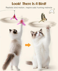 Pawaboo Cat Feather Wand Interactive Toy - Rose + Red Brown - image 4