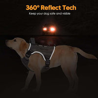 Heavy-Duty Tactical Dog Harness for Large Dogs, No Pull Adjustable Reflective Pet Vest with Molle System, K9 Military-Grade Control for Service Training, Outdoor & 10+ Breeds, Gray, Medium