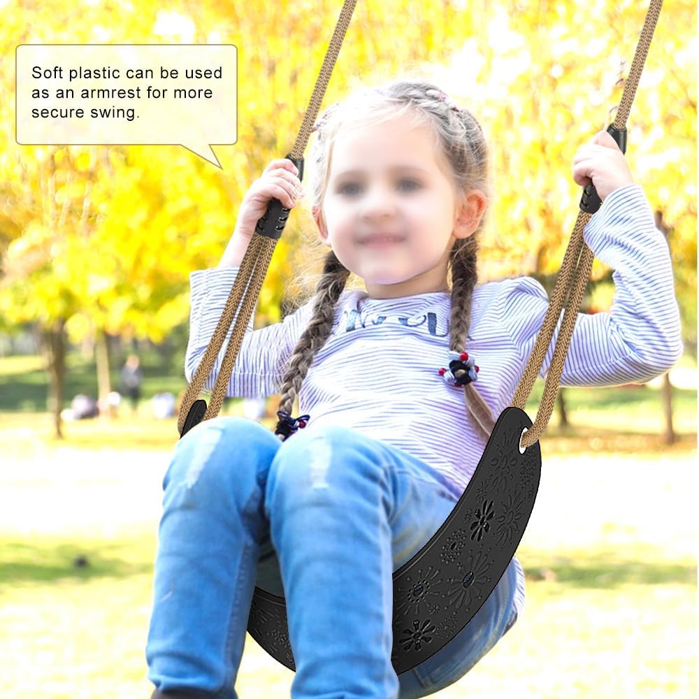 SELEWARE Black High Back Full Bucket Toddler Swing Seat w/Adjustable - Black Swing Seat (1 Pack) - image 2